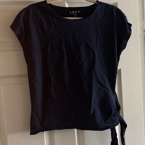 LOFT Women's Dark Blue Short Sleeve Top